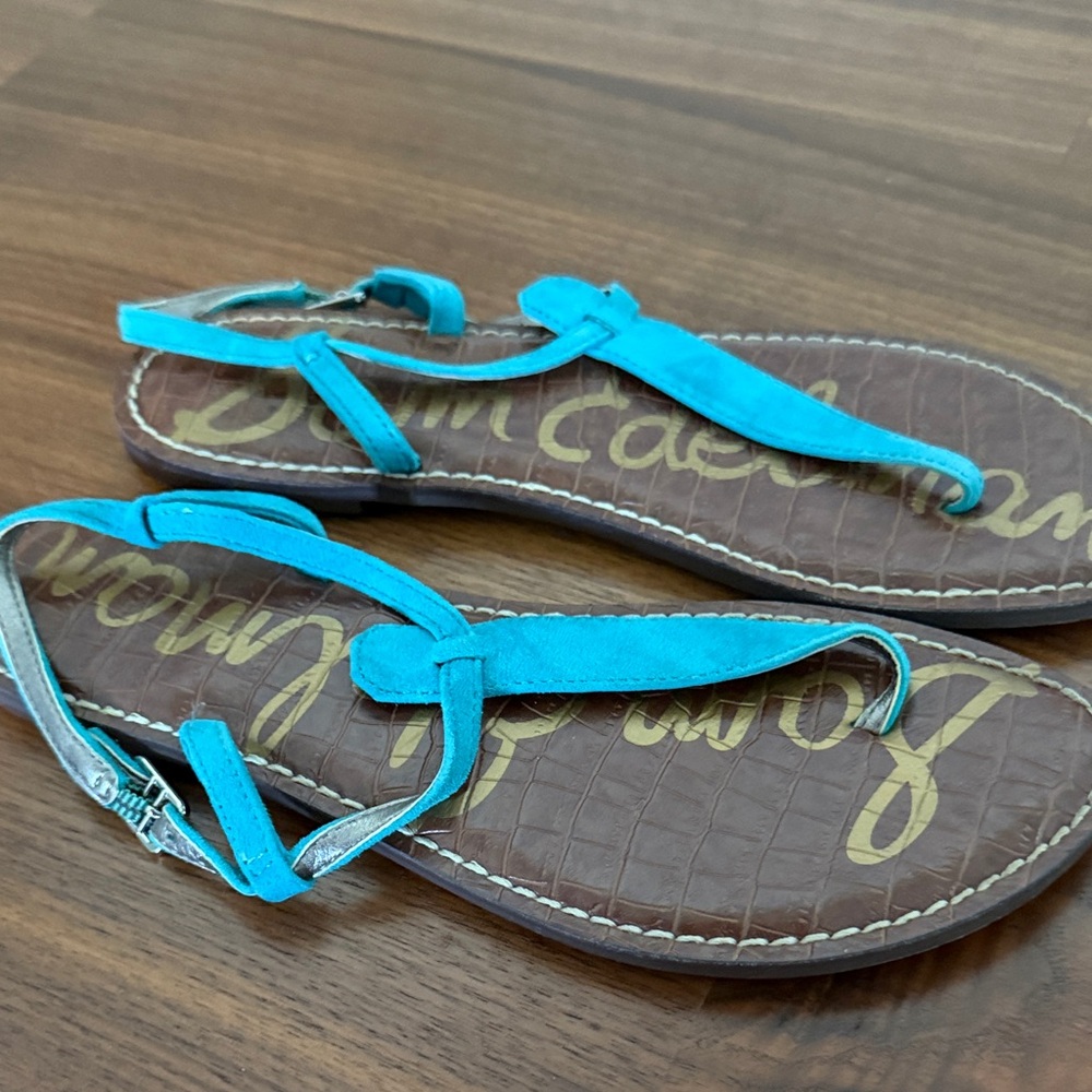 Sam Edelman “Gigi” Turquoise and Brown Sandals - Picture 2 of 4